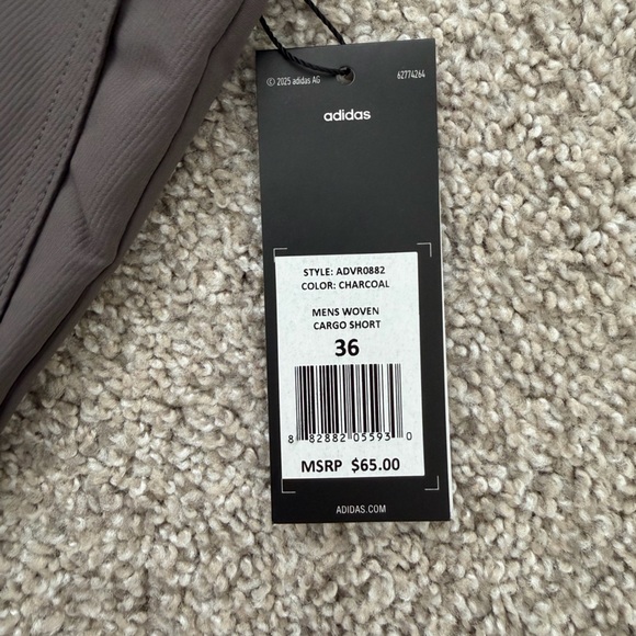 Adidas Men’s Cargo Shorts Size 36 Charcoal Gray NWT - Picture 3 of 9